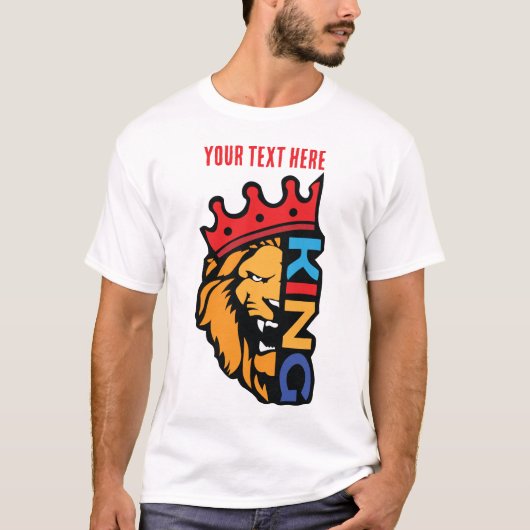King Lion – Royal Strength Power Animal Design Tシャツ (正面)
