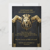 King Marble Black Gold Birthday Party Mens Mans 招待状 (裏面)