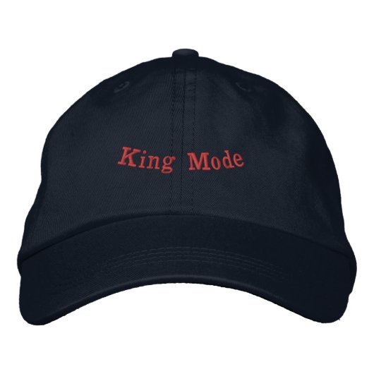 King Mode-Hat Navy Adjustable Royal Attitude Men 刺繍入りキャップ (正面)