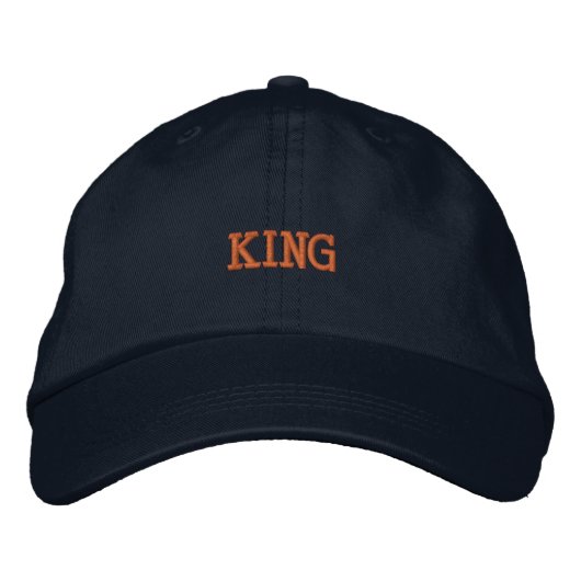 KING Name Embroided-Hats Embroided Visor 刺繍入りキャップ (正面)