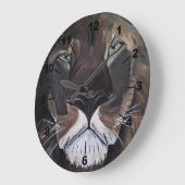 King of Beasts Painting by Alfred Fox ラージ壁時計 (傾斜)