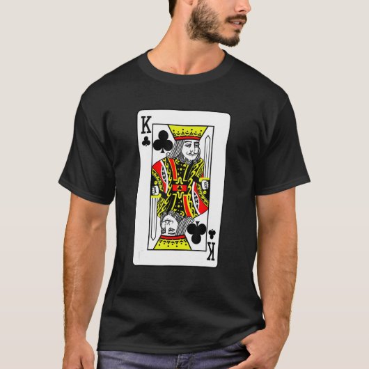 King Of Clubs Poker Card Games Playing Cards Black Tシャツ (正面)