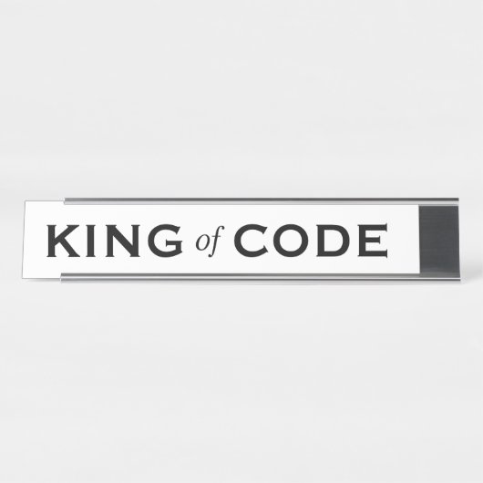 King of Code おもしろい Gift Computer Programmer デスクネームプレート (正面)
