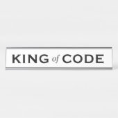 King of Code おもしろい Gift Computer Programmer デスクネームプレート (正面)