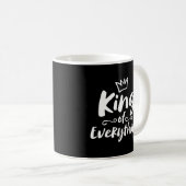 KING of Everything – ホワイトブラシレタリング おもしろい コーヒーマグカップ (正面右)