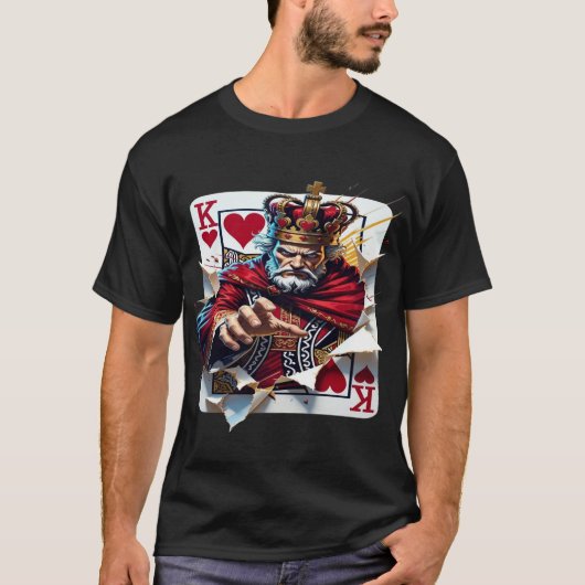 King of Hearts — Bold Royal Playing Card Illustrat Tシャツ (正面)
