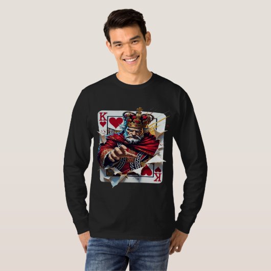 King of Hearts — Bold Royal Playing Card Illustrat Tシャツ (正面フル)