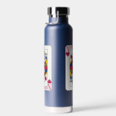 King of Hearts Custom Name Playing Card Stainless ウォーターボトル (右面)