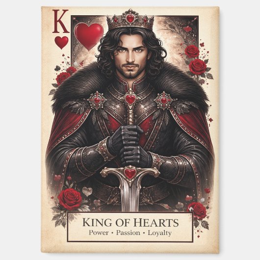 King of Hearts Gothic Tarot Card Magnet マグネット (正面)