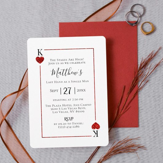 King of Hearts Las Vegas Bachelor Party 招待状