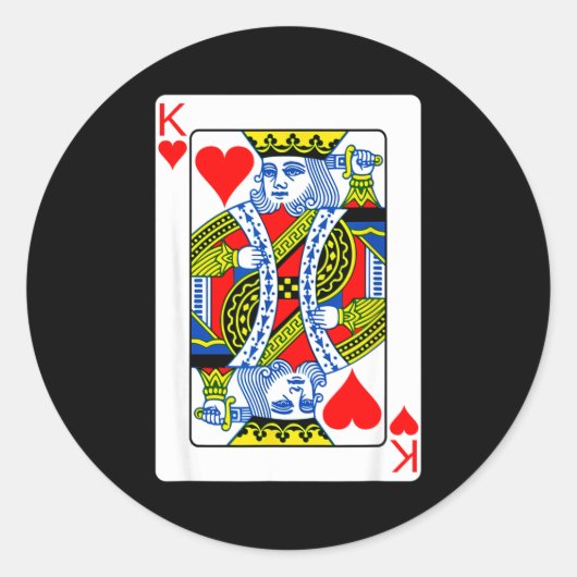 King Of Hearts Playing Card Valentine Costume  ラウンドシール (正面)