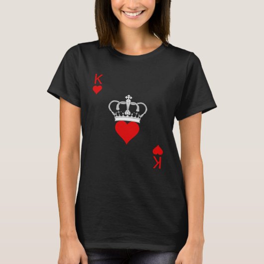 King Of Hearts Poker Card Valentines Day Royal Cro Tシャツ (正面)