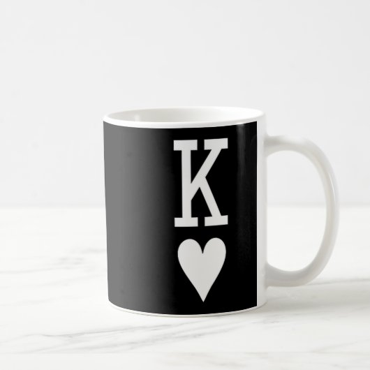 King Of Hearts Queen Of Hearts Couples Matching Me コーヒーマグカップ (右)