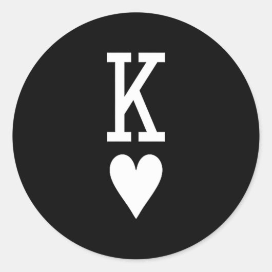 King Of Hearts Queen Of Hearts Couples Matching Me ラウンドシール (正面)