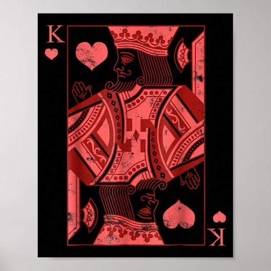 King Of Hearts Valentines Day Cool V-day Couple Ma ポスター (正面)