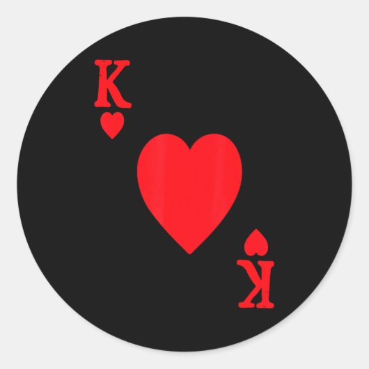 King Of Hearts Valentine's Day Lover Royal Flush F ラウンドシール (正面)