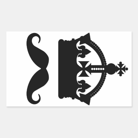 King of Mustachesのステッカスタムカー 長方形シール (正面)