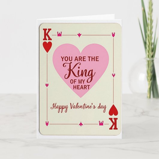 King Of My Heart Valentines Card For Him カード (正面)