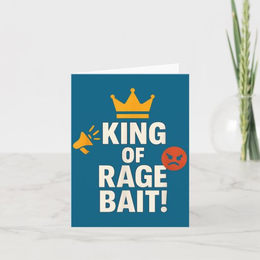 King Of Rage Bait Funny Internet Meme Gamer Quote  カード (正面)