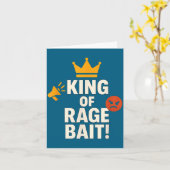 King Of Rage Bait Funny Internet Meme Gamer Quote  カード (黄色い花)