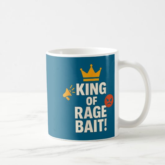 King Of Rage Bait Funny Internet Meme Gamer Quote  コーヒーマグカップ (右)
