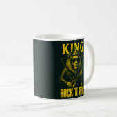 King of Rock N Roll Lion Guitar Player コーヒーマグカップ (正面右)