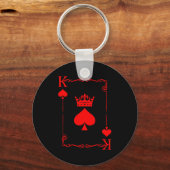 King Of Spade Game Black History Playing Card Men  キーホルダー (正面)