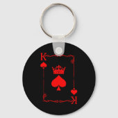 King Of Spade Game Black History Playing Card Men  キーホルダー (正面)