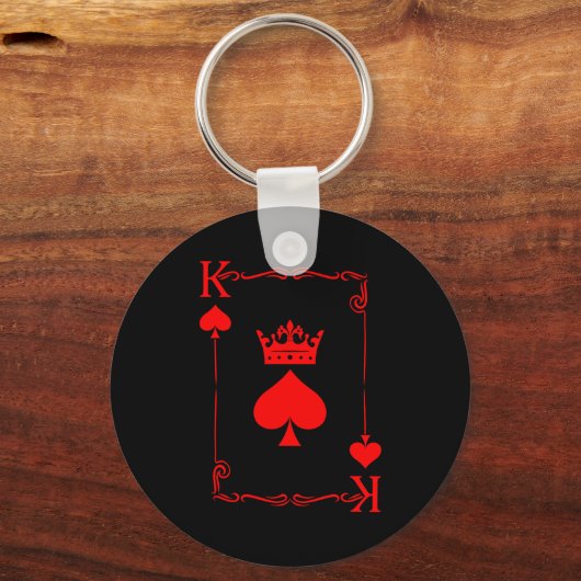 King Of Spade Game Black History Playing Card Men  キーホルダー (正面)