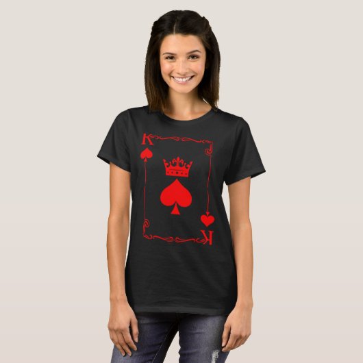 King Of Spade Game Black History Playing Card Men  Tシャツ (正面フル)
