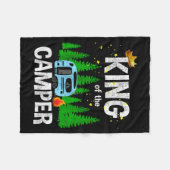 King Of The Camper Camping Travel Trailer Road Tra フリースブランケット (正面(横))