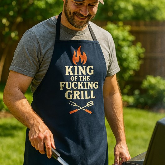 King of the F***ing Grill — Bold BBQ Apron Adult  エプロン
