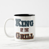 King of the Grill BBQスローガンカスタマイズ可能なマグカップ ツートーンマグカップ (左)