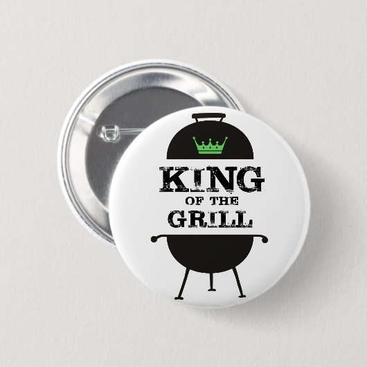 King Of The Grill, Black Green Crown 缶バッジ (正面&裏面)