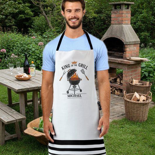 King of the Grill White Striped Apron エプロン