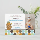 King of the Jungle *写真*誕生日5 x 7 招待状 (スタンド正面)