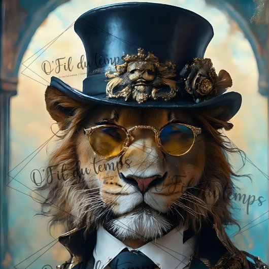 King of The jungle steampunk découpage  薄葉紙