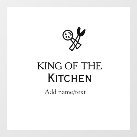 King of the kitchen chef cooking add name crown ha ウィンドウサイン (シート)