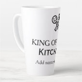 King of the kitchen chef cooking add name crown ha カフェラテマグ (左アングル)