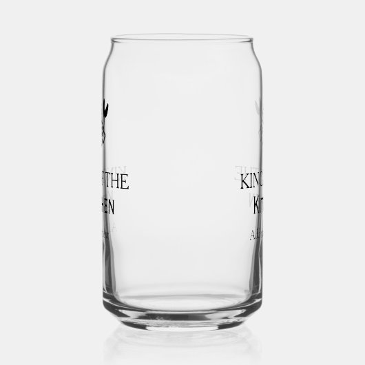 King of the kitchen chef cooking add name crown ha ガラス缶 (右)