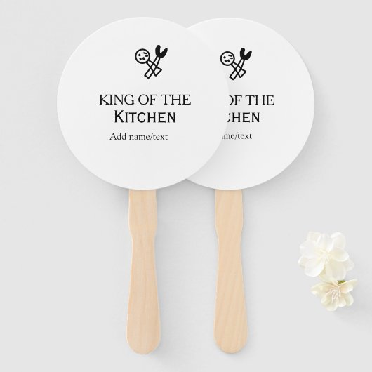 King of the kitchen chef cooking add name crown ha ハンドファン (正面&裏面)