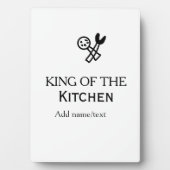 King of the kitchen chef cooking add name crown ha フォトプラーク (正面)