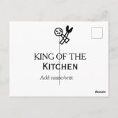 King of the kitchen chef cooking add name crown ha ポストカード (裏面)