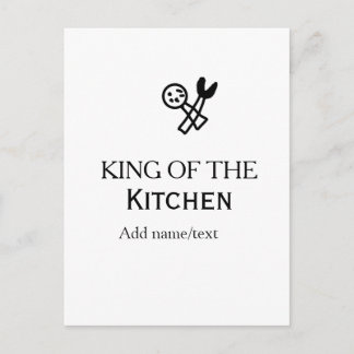 King of the kitchen chef cooking add name crown ha ポストカード