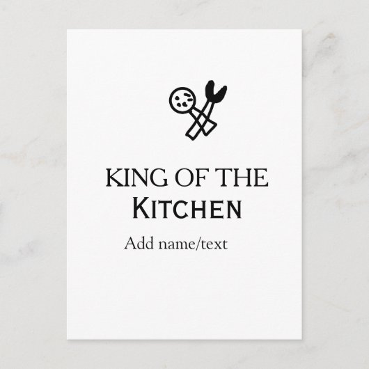 King of the kitchen chef cooking add name crown ha ポストカード (正面)