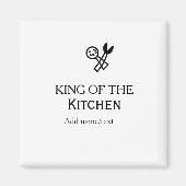 King of the kitchen chef cooking add name crown ha マグネット (正面)