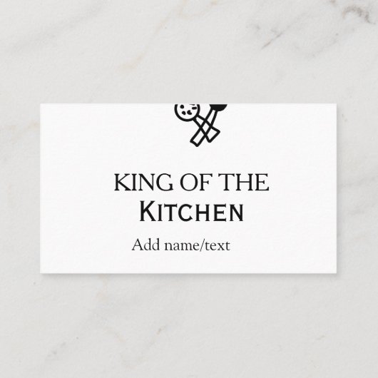 King of the kitchen chef cooking add name crown ha 名刺 (裏面)