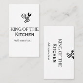 King of the kitchen chef cooking add name crown ha 名刺 (正面/裏面)