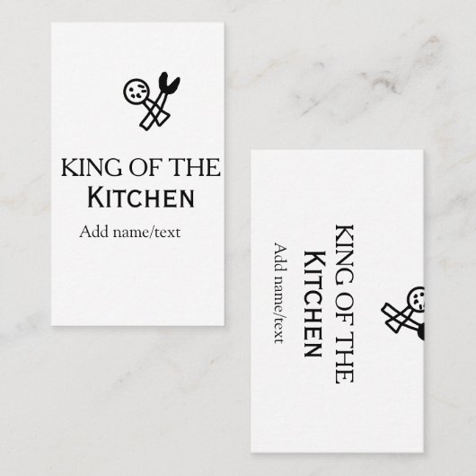 King of the kitchen chef cooking add name crown ha 名刺 (正面/裏面)