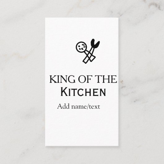 King of the kitchen chef cooking add name crown ha 名刺 (正面)